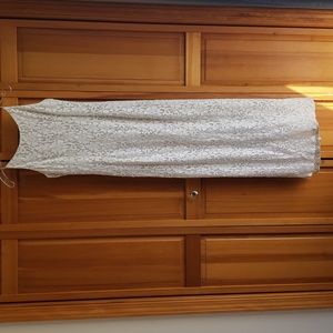 Jessica McClintock white and silver dress